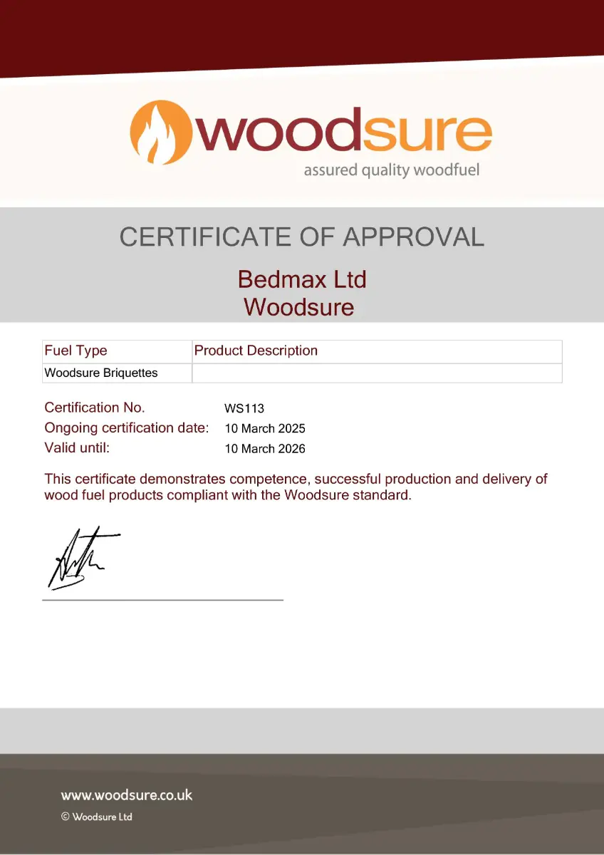Hotmax Woodsure Certificate
